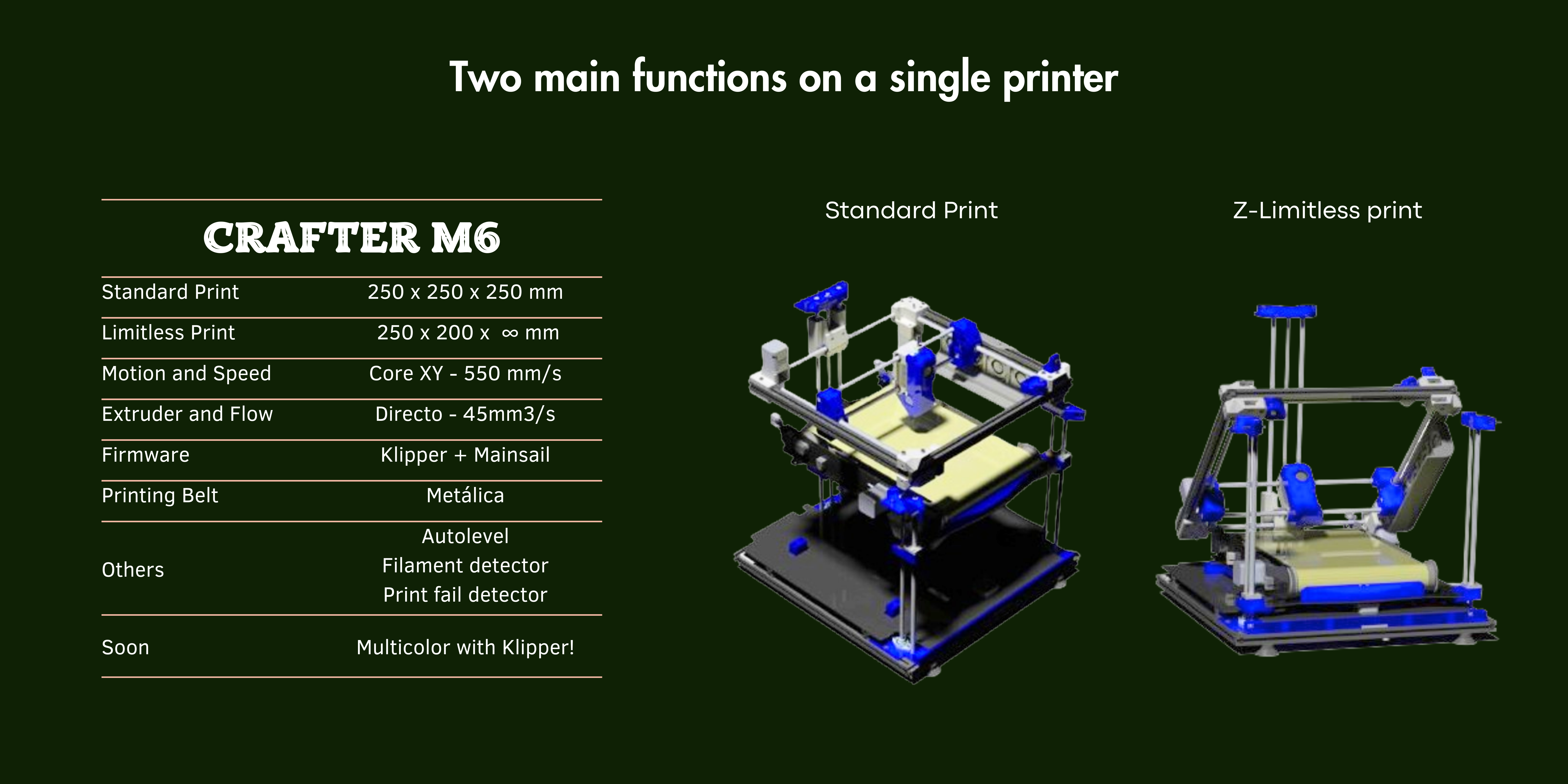 Two main functions on a single printer